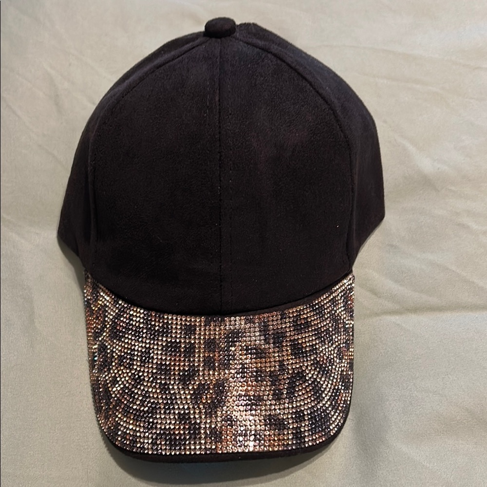 Black and Gold Rhinestone Cap